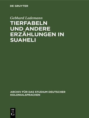 cover image of Tierfabeln und andere Erzählungen in Suaheli